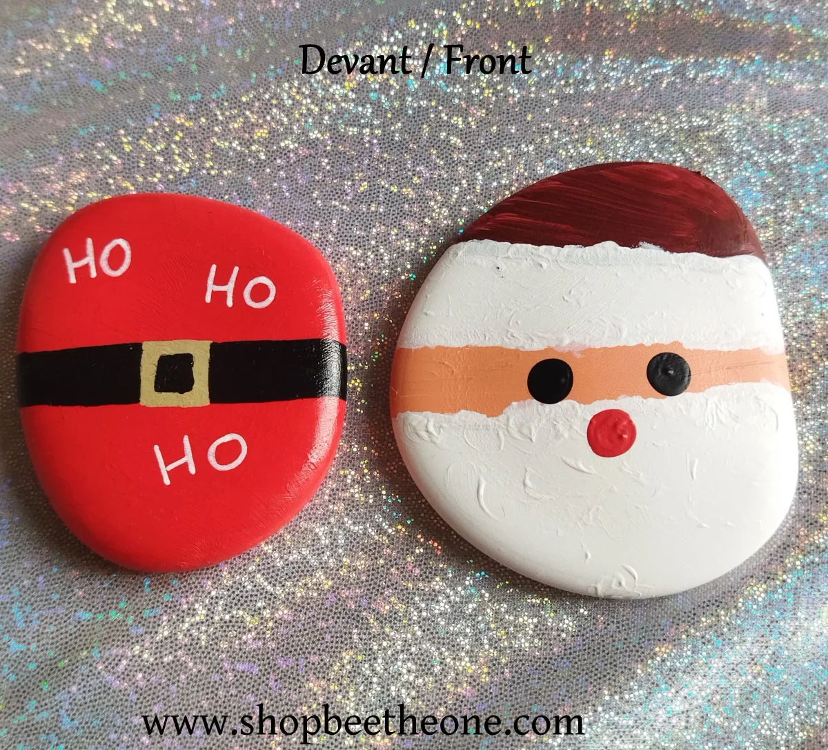 Galet peint Décoration de Noël "Père Noël" - plusieurs tailles et motifs - par Bee the One – Image 2