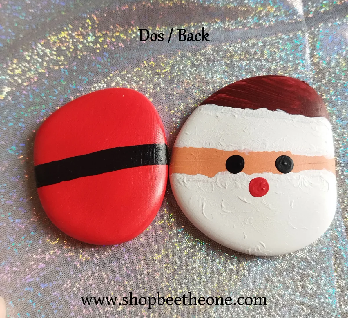 Galet peint Décoration de Noël "Père Noël" - plusieurs tailles et motifs - par Bee the One – Image 3