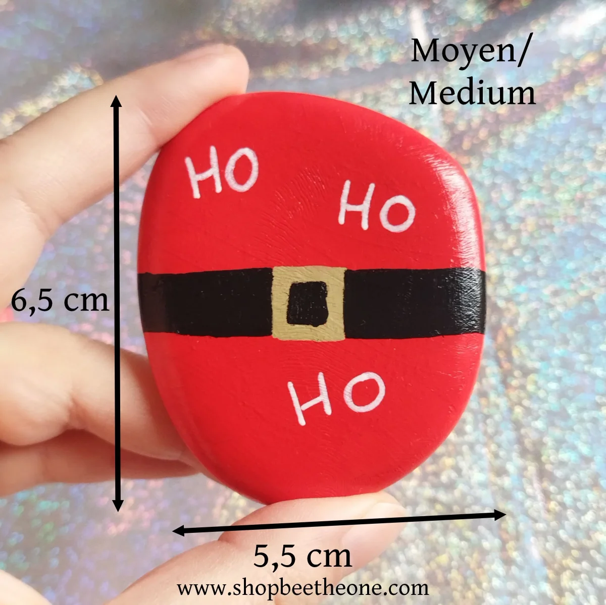 Galet peint Décoration de Noël "Père Noël" - plusieurs tailles et motifs - par Bee the One – Image 6