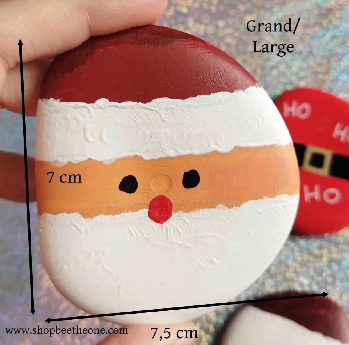 Galet peint Décoration de Noël "Père Noël" - plusieurs tailles et motifs - par Bee the One – Image 8